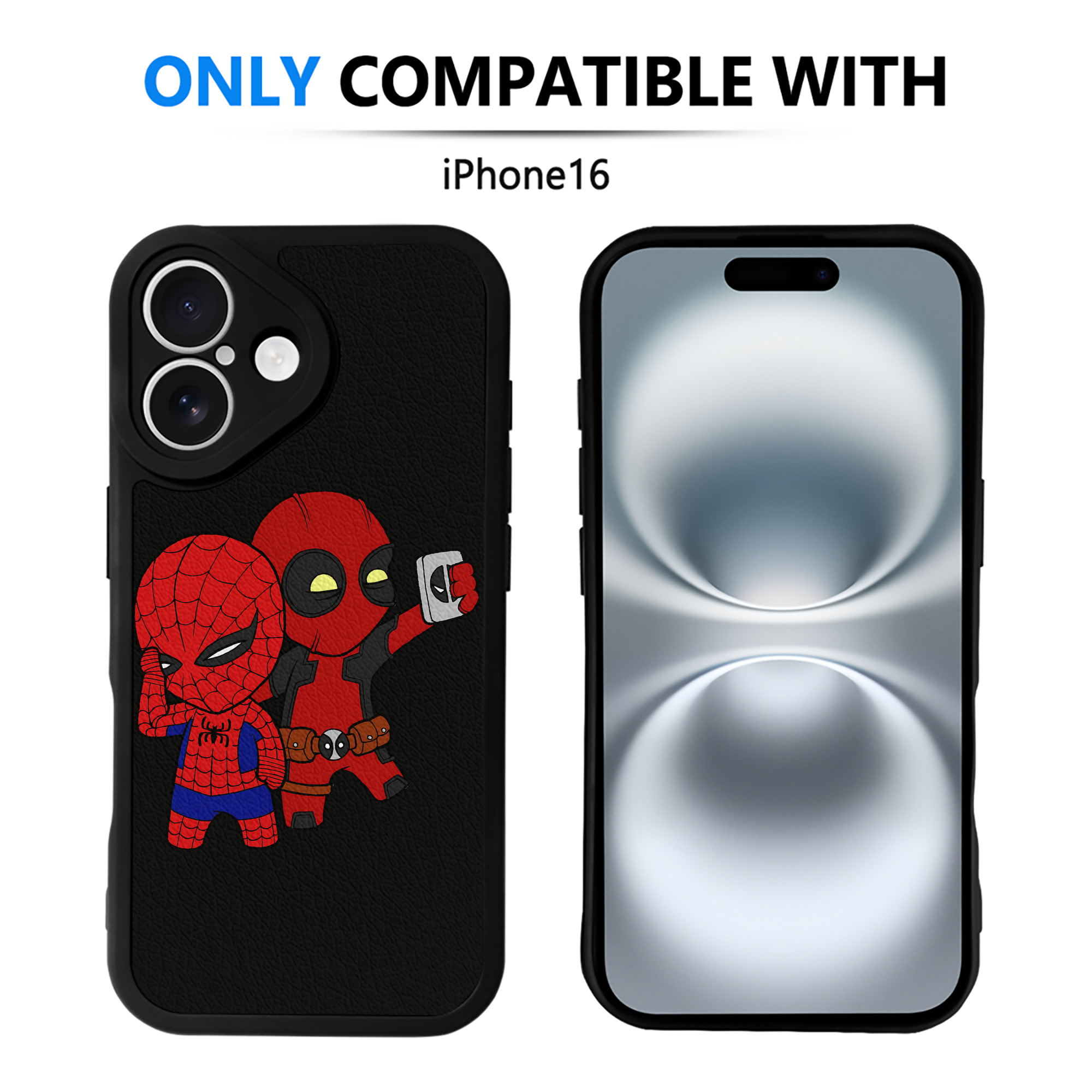 （画像用） Deadpool デッドプール 【iPhone 16シリーズ対応】シリコンスマホケース（レザー調） 材質：シリコン